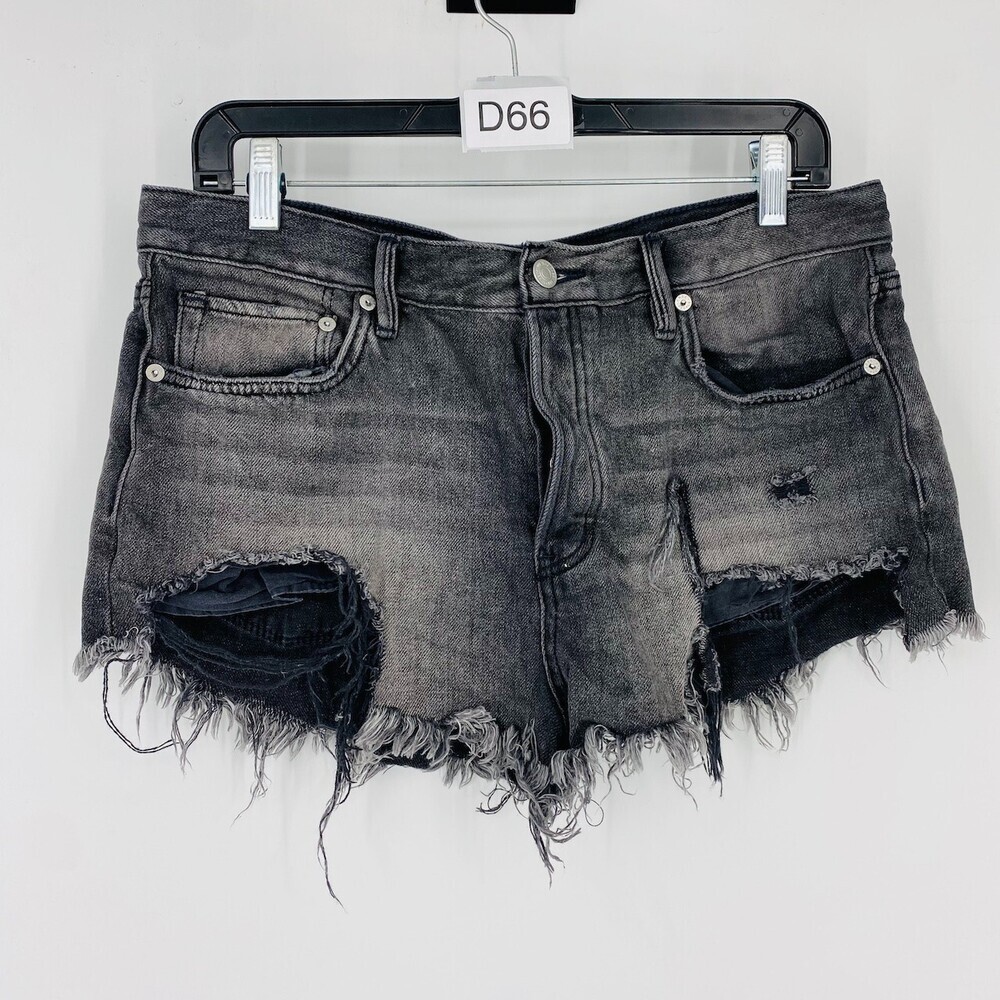 We The Free Loving Good Vibes Grunge Shorts Sz 30 Sulphur Black Distressed High
